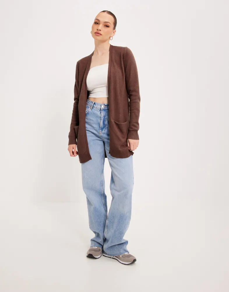 Buy Vila VIRIL OPEN L/S KNIT CARDIGAN NOOS Chocolate Fondant