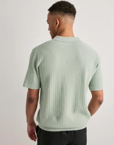 Selected Men Slhmattis Ss Linen Blend Struc Polo Kortärmad piké pikéer herr – bild 3