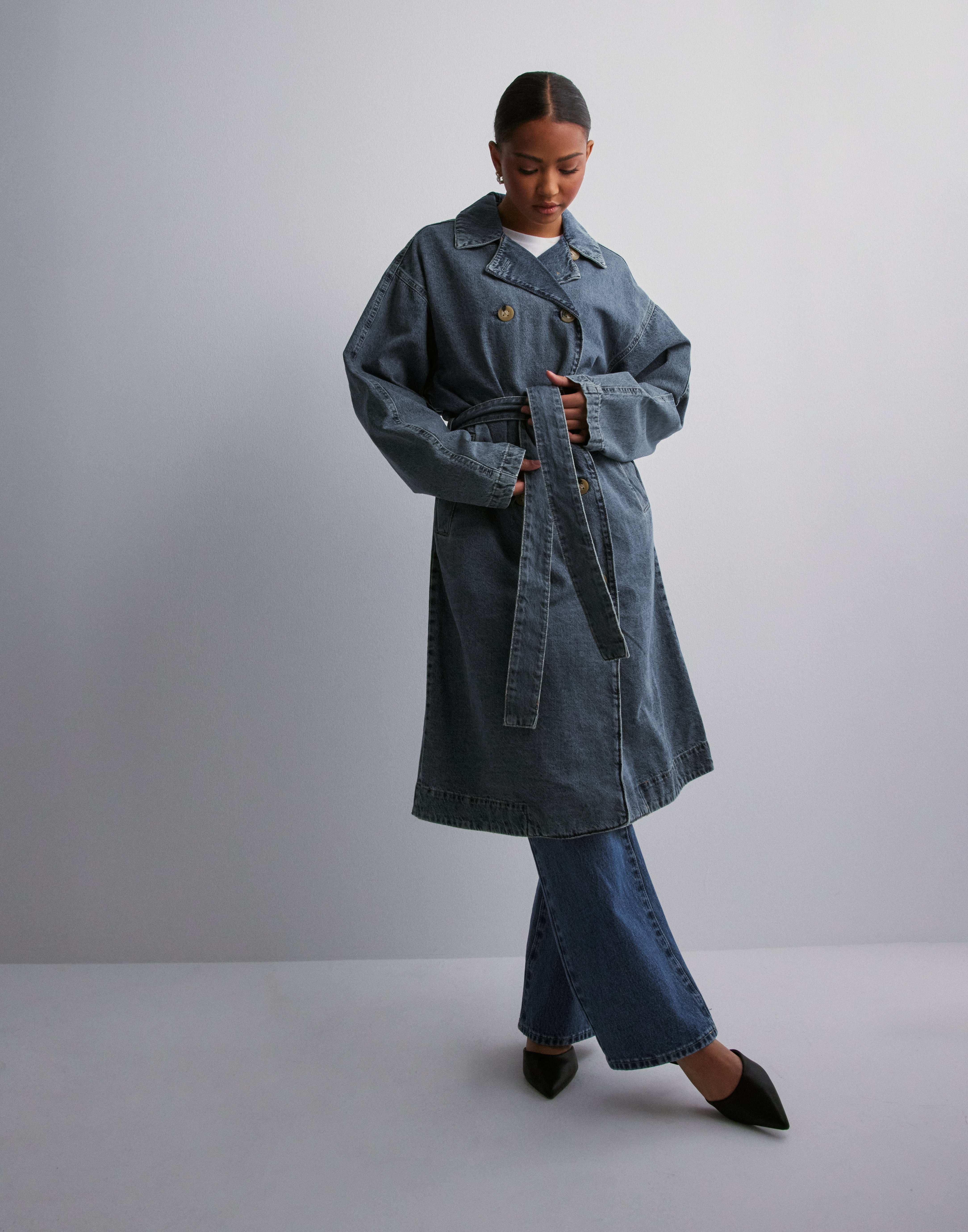 Buy JJXX JXCHOICE DENIM L/S TRENCHCOAT DK DN - Medium Blue Denim