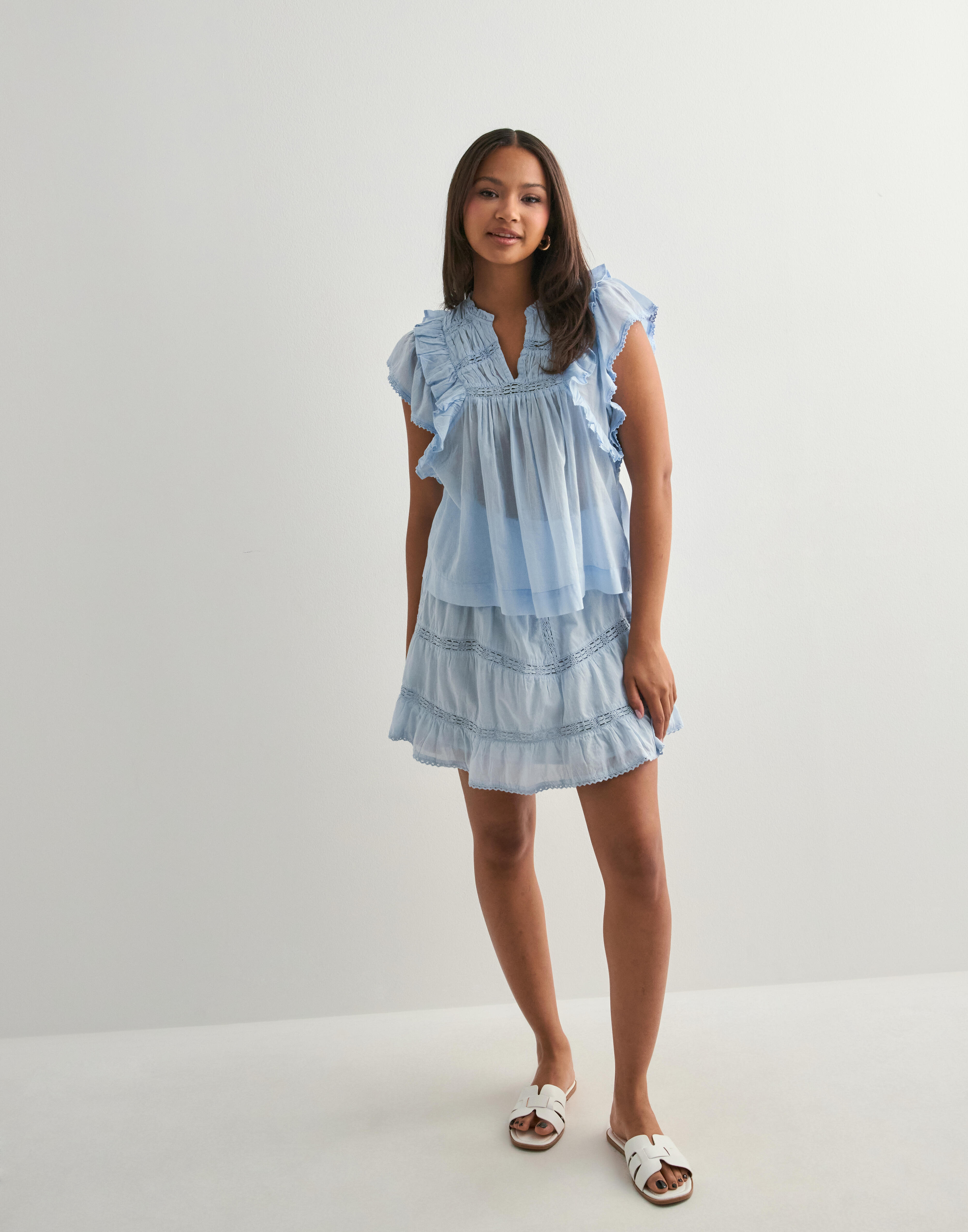 Buy Neo Noir Jayla S Voile Top - Light Blue | Nelly.com