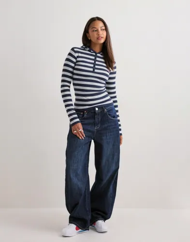 Nelly Striped Hood LS Top hoodies dam – bild 2