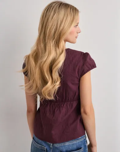 Nelly Striped Lace Detail Blouse blusar dam – bild 3