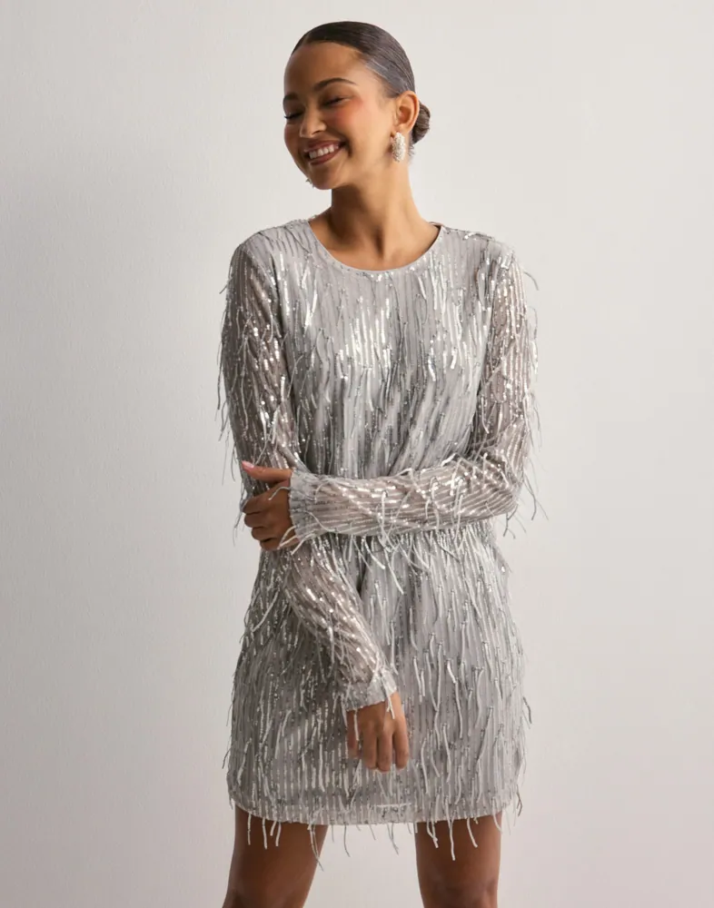 only sequin dress Only Limitless Sequin Striped Dress Black Red Silver Holiday Cocktail Dress