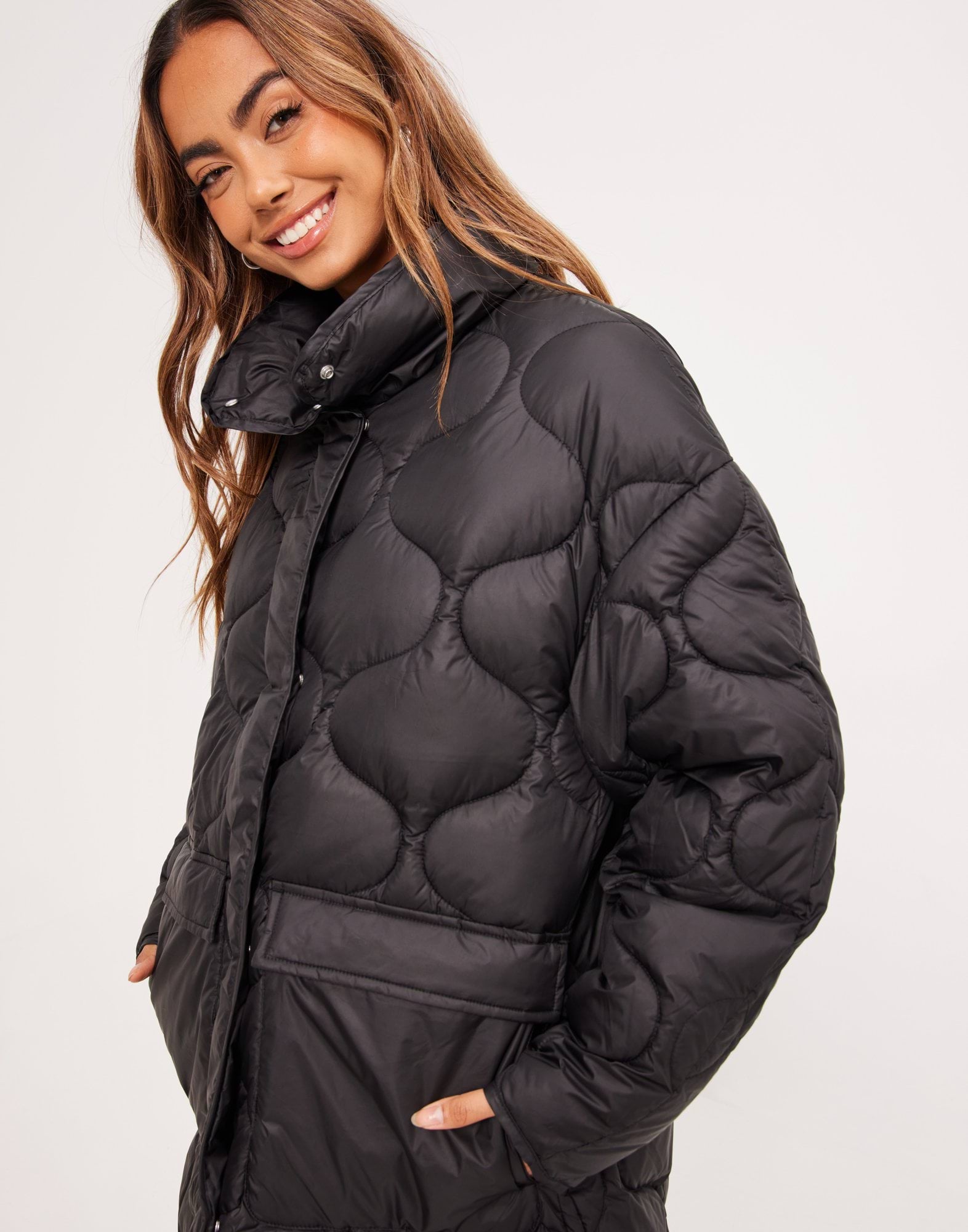 JXLENORA OVERSIZED SHINY QUILTED COAT SN