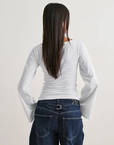 Nelly Stripe Wide Sleeve Top långärmade t-shirt dam – bild 3