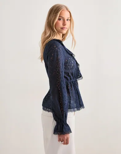 VERO MODA Vmriley Ls Frill Lace Top Wvn Exp blusar dam – bild 2