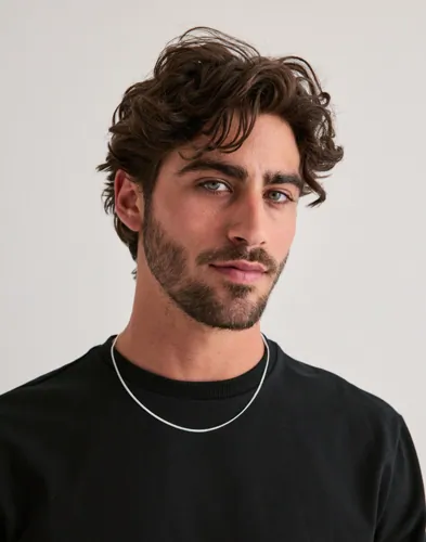 Muli Collection tunt silverhalsband i pansarlänk