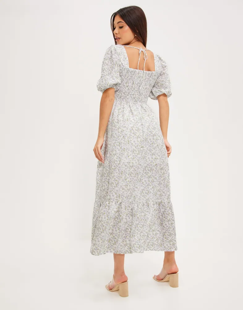 chinese dress ladies Boho Maxi Dress Navy Blue Floral 