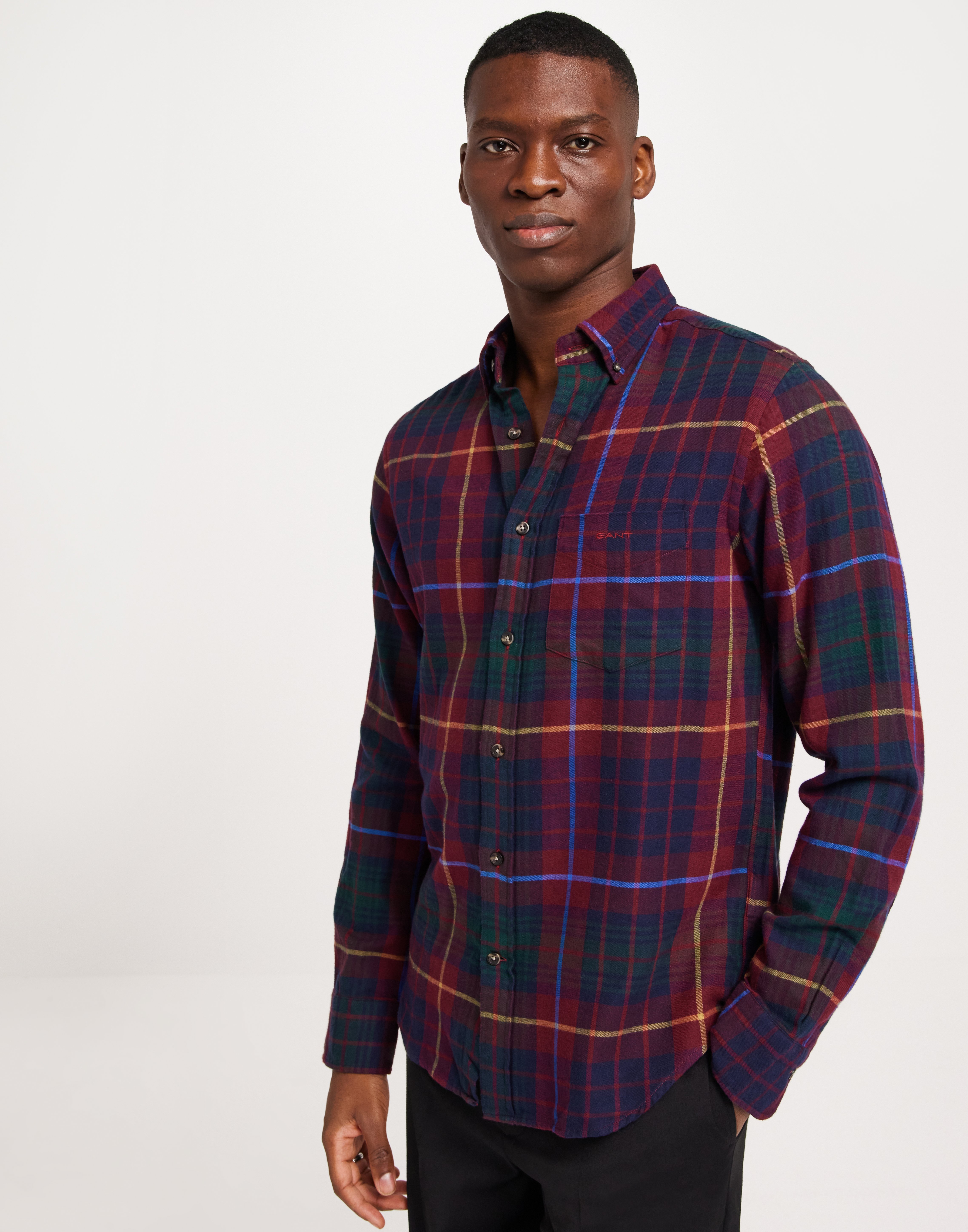 Gant Reg Ut Plaid Flannel Check Flanellskjorter Rød