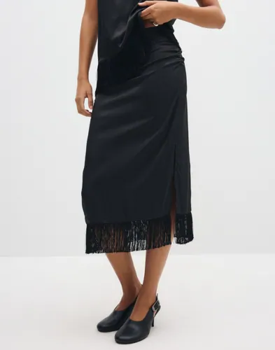 PIECES Pcanne Mw Frill Midi Skirt Wvn D2D midikjolar dam – bild 3