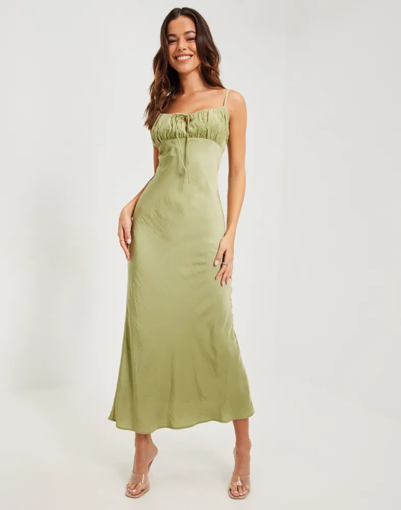 Buy Kiss The Sky Front Tie Satin Maxi Dress - Green | Nelly.com Buy Kiss The Sky Front Tie Satin Maxi Dress - Green | Nelly.com
