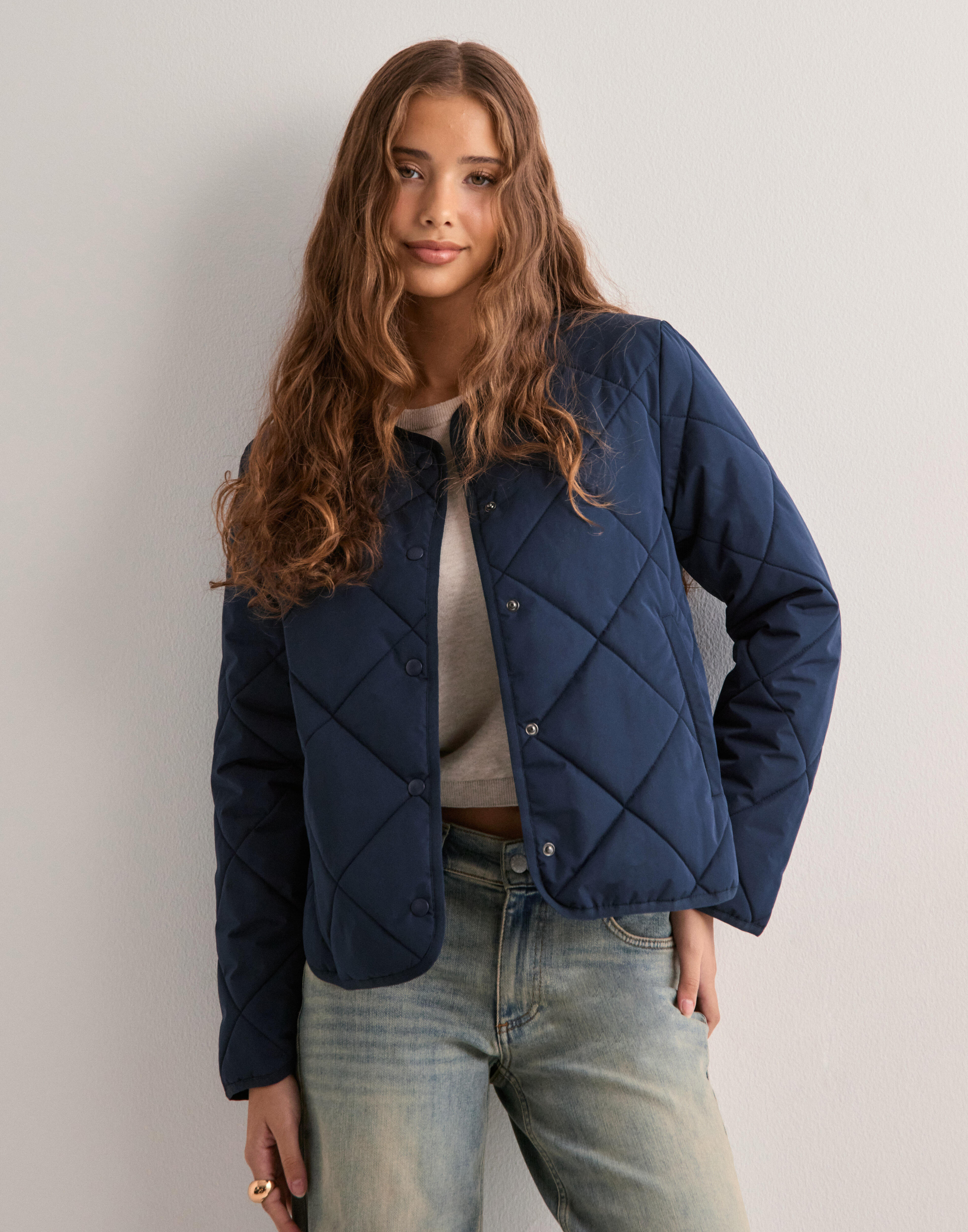 Buy Nelly Quilted Spring Jacket - Dark Blue | Nelly.com
