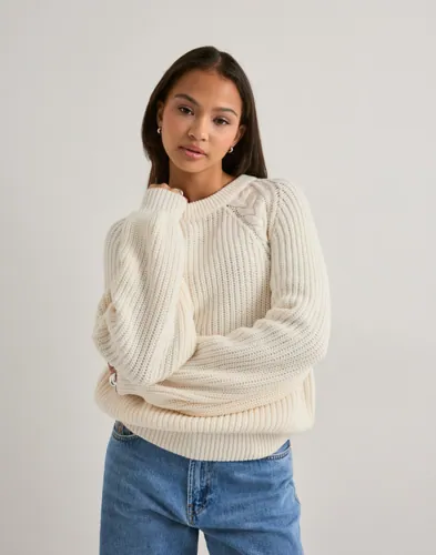 Nelly - Hvid - Braided Knit Sweater
