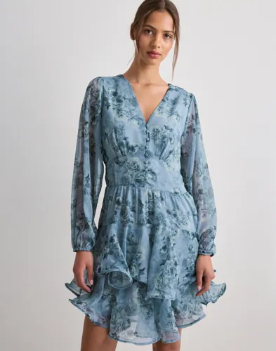 Neo Noir - Blå - Mabella Crepe Print Dress