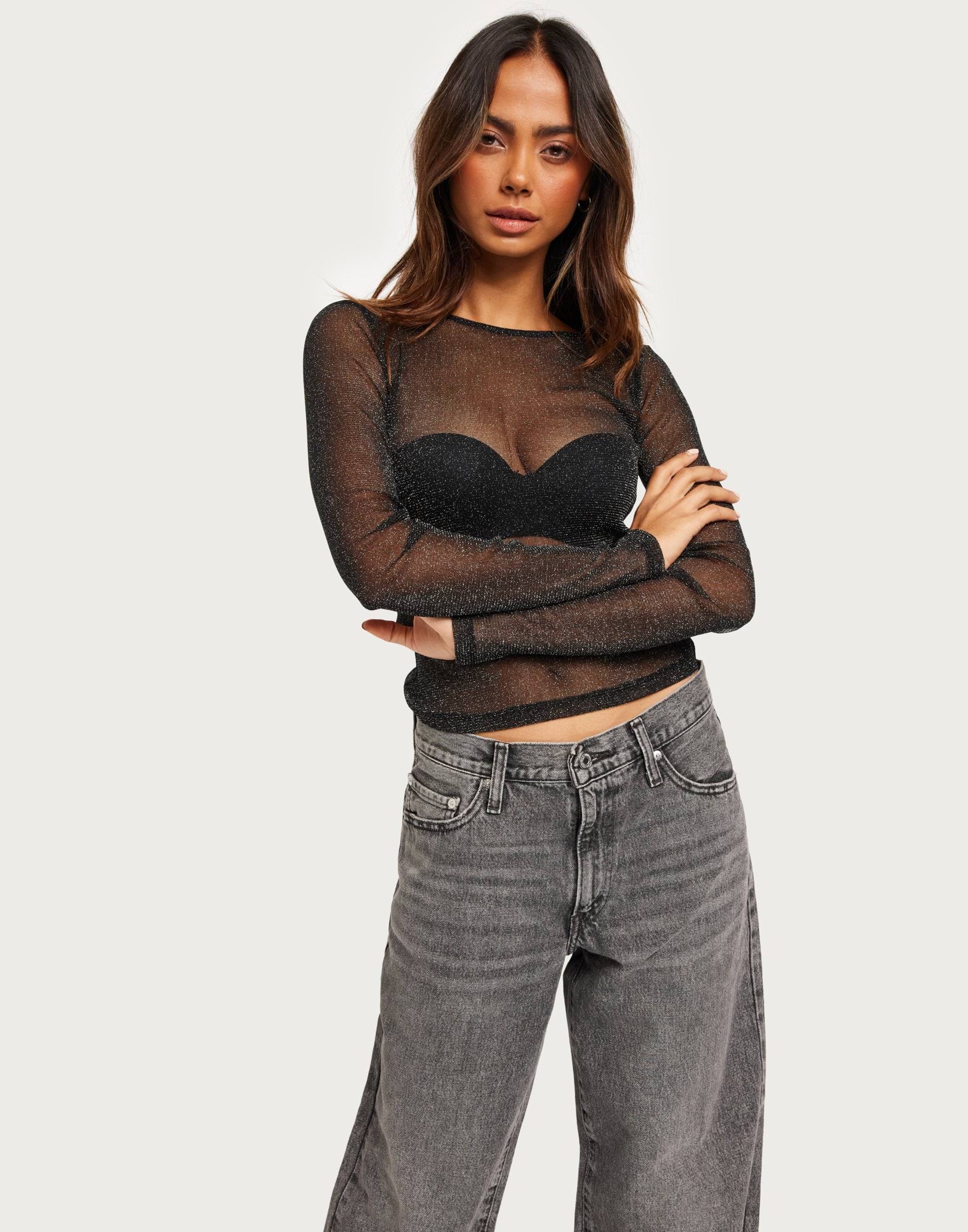 Sparkle Mesh LS Top