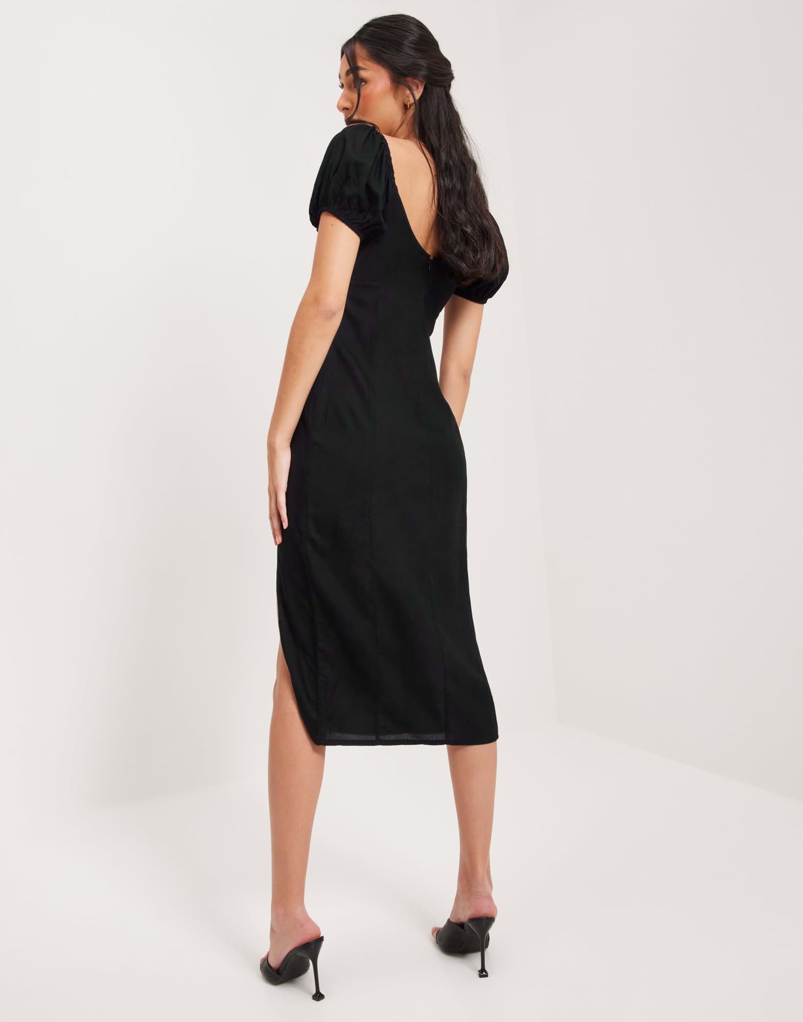 Puff Sleeve Midi Dress