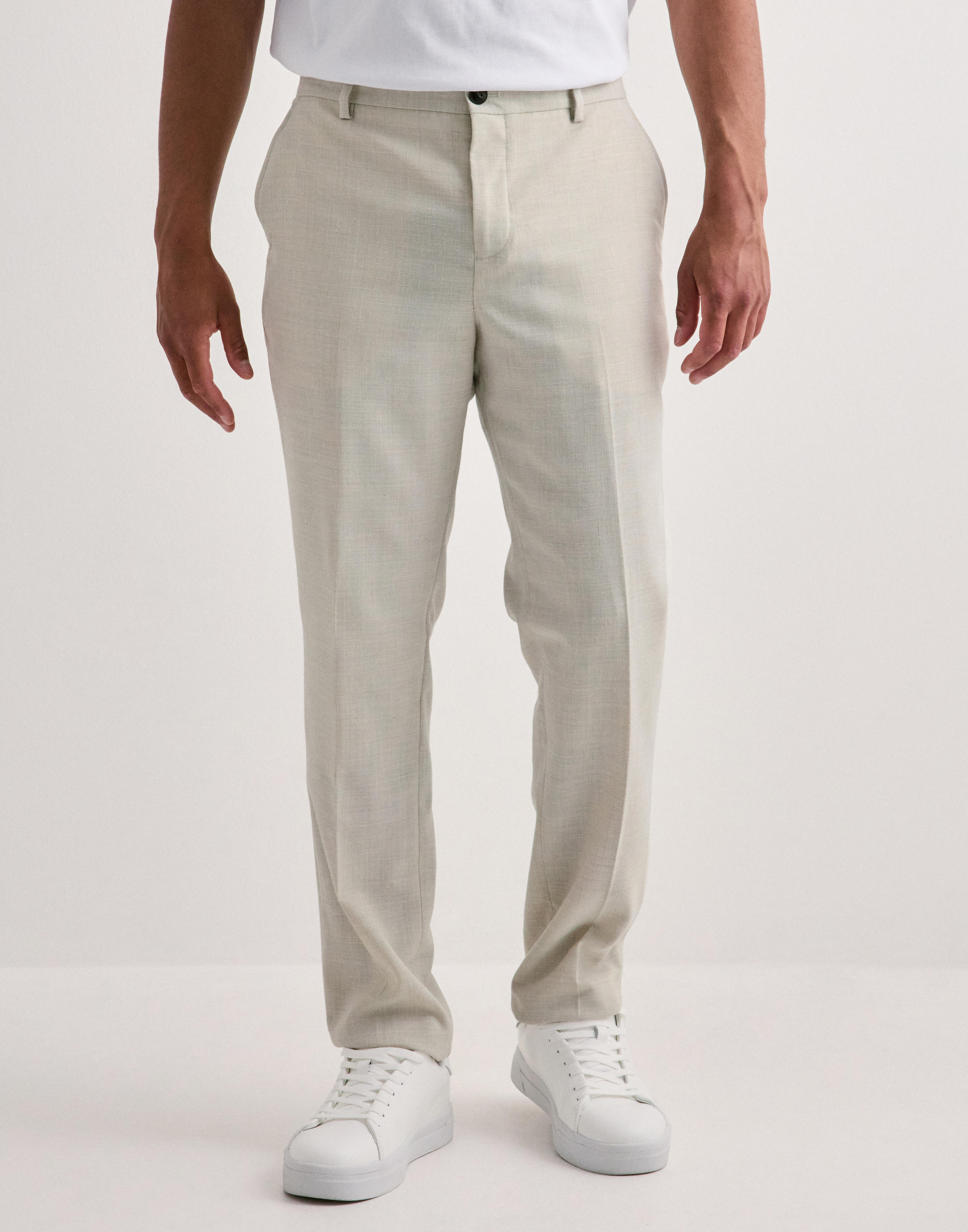 Köp Selected Men SLHSLIM-OASIS LINEN TRS NOOS - Egret | NLYMAN