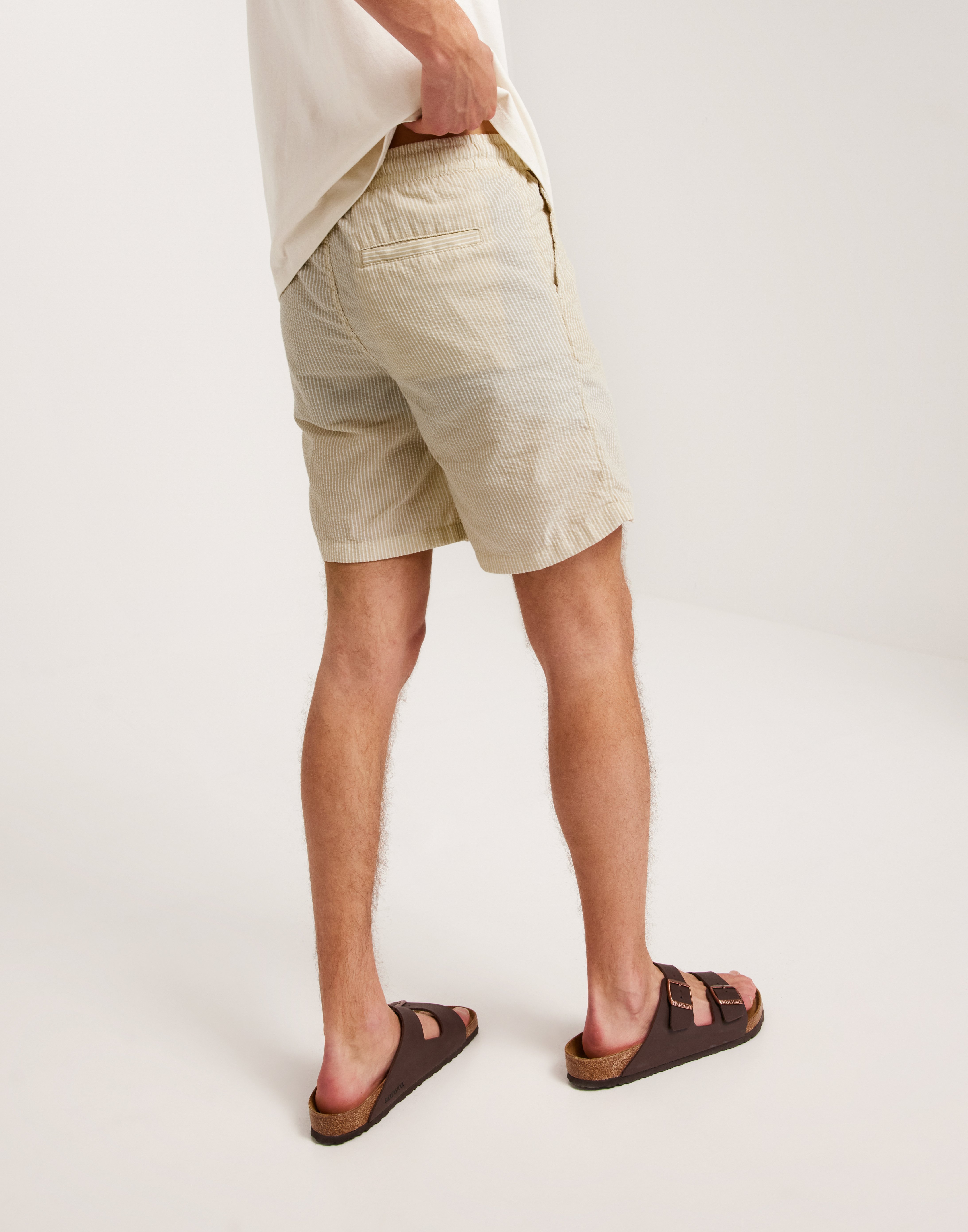 Jack & Jones Jpstjaiden Jjpalma Seersucker Short Tynde shorts Beige