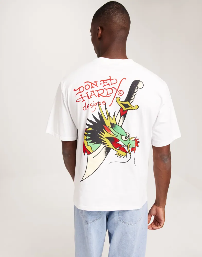 Buy Ed Hardy DRAG-BLADE-BACK T-SHIRT White NLYMAN