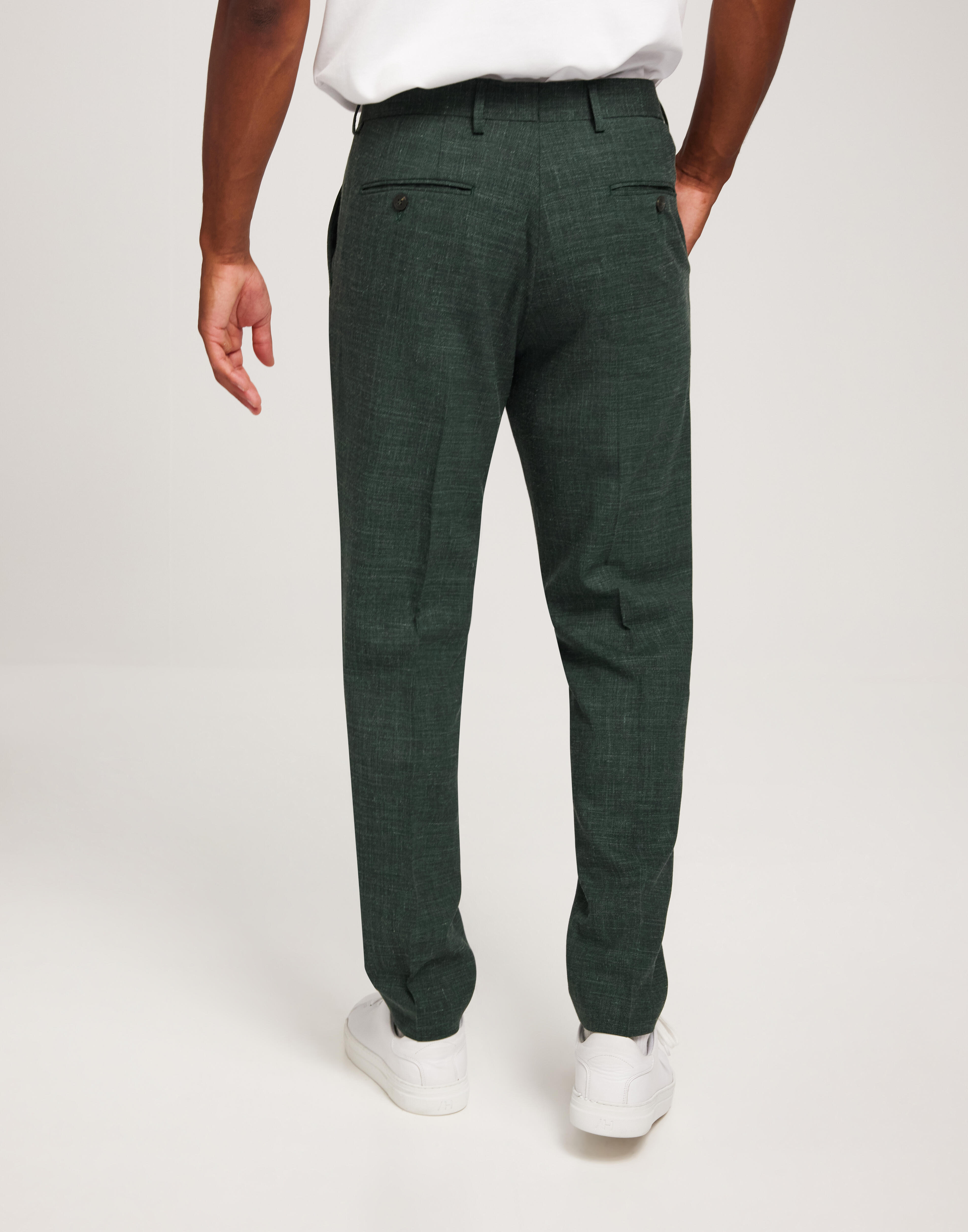 Pantalon De Costume Droit SELECTED HOMME - Coupe Slim, Vert Foncé, élégant Smoking