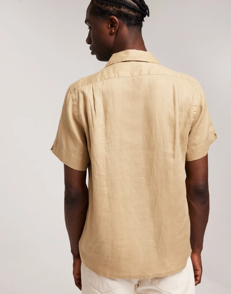 100% LINEN SHORT SLEEVE-SPORT SHIRT