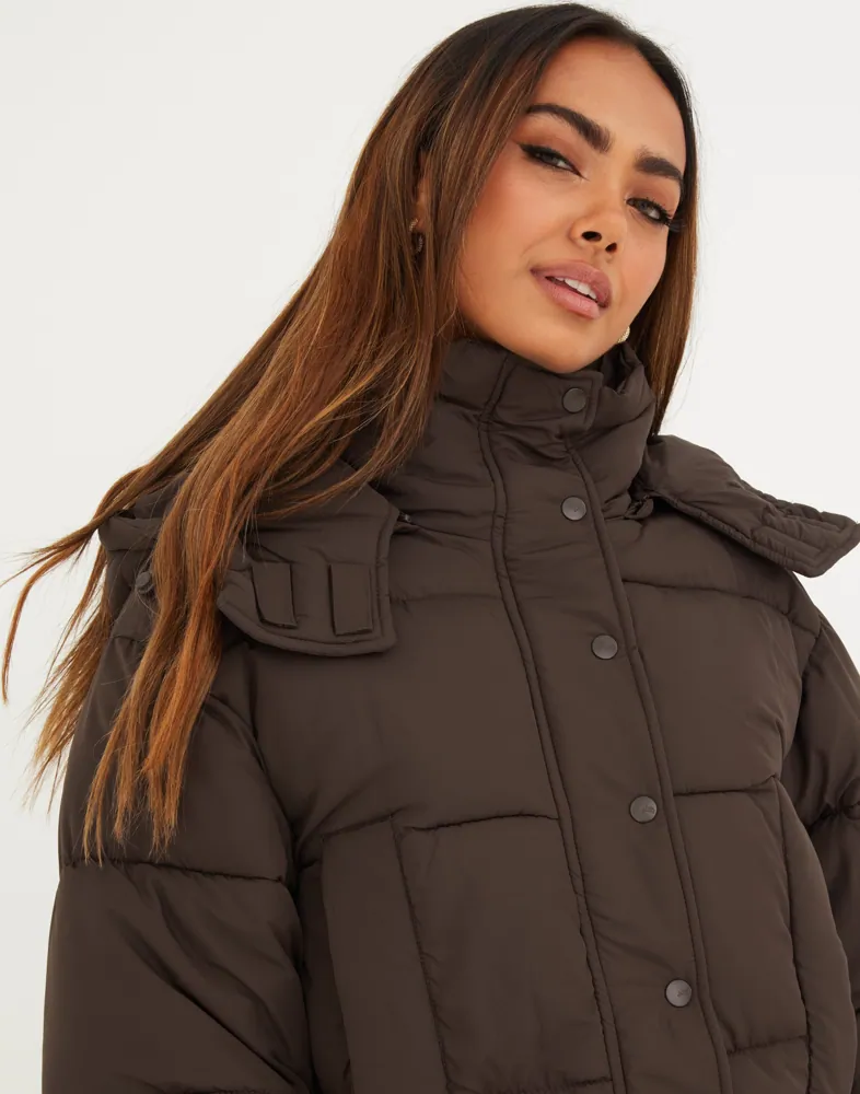 SHORT PUFFER JACKET W/ HOOD