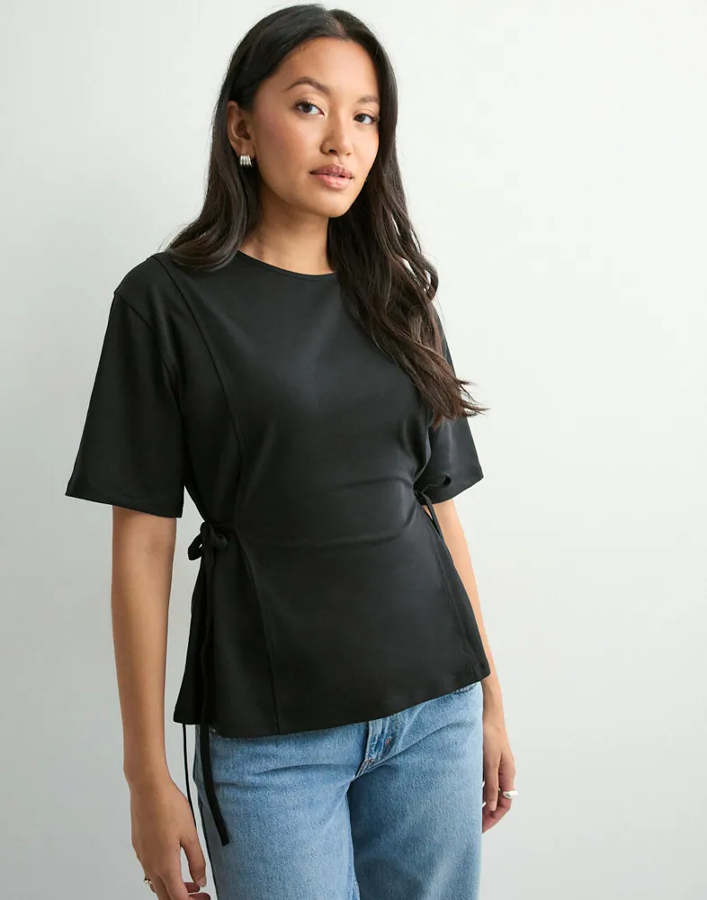 Nelly Tie Waist Tee t-shirts dam – bild 2