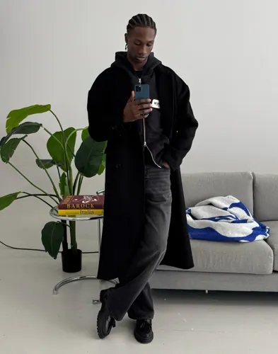 Que Sera Sera Owen Oversize Wool Coat Rockar Svart