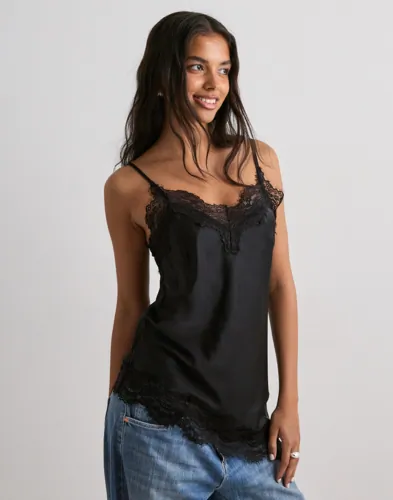 Pieces - Sort - Pcjessa Singlet W/Lace Wvn Bc
