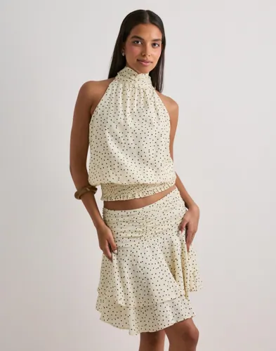 Neo Noir - Hvid - Janie Mini Dot Skirt