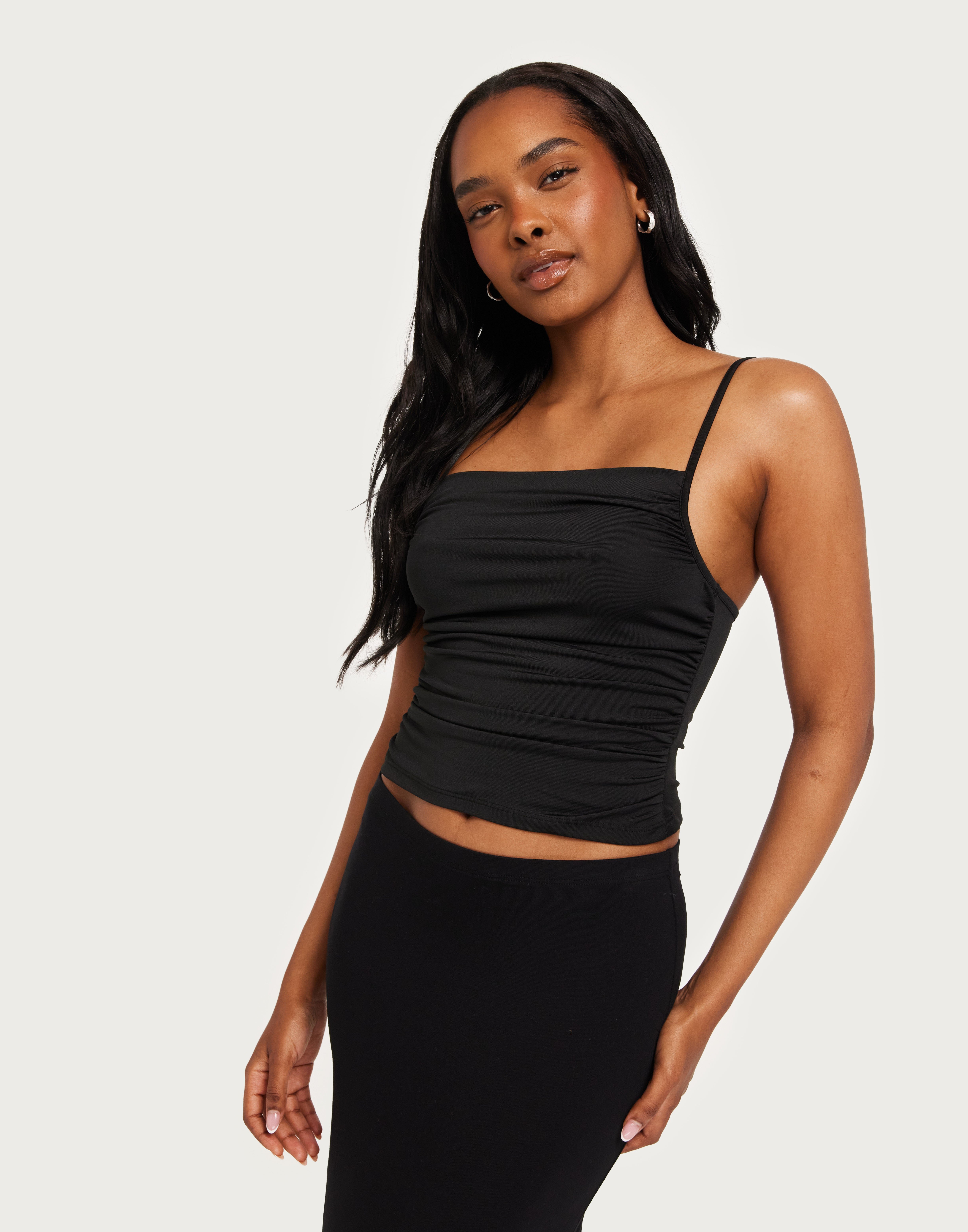 Buy Nelly Draped Strap Top - Black | Nelly.com