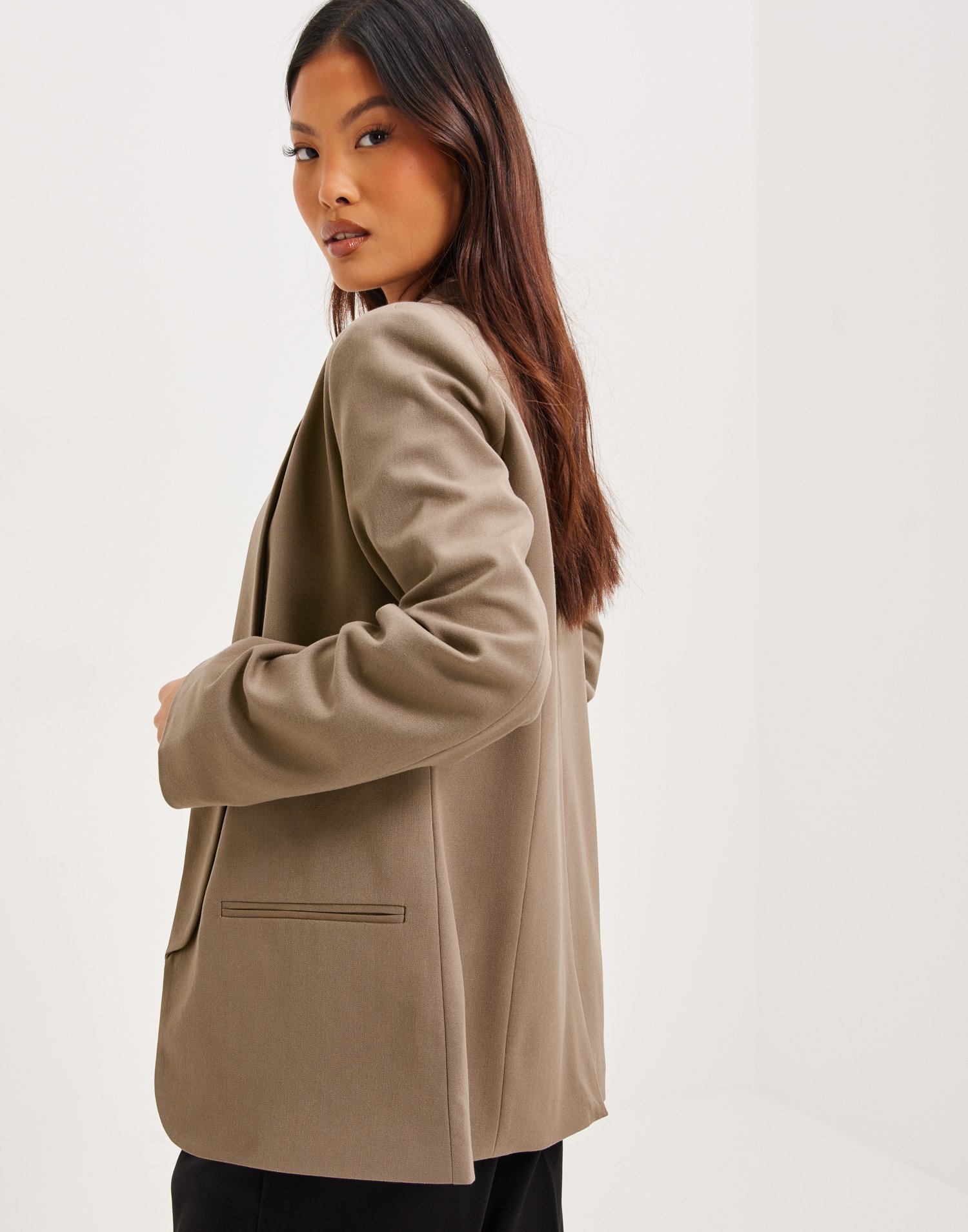 Object OBJLISA L/S button blazer AOP NOOS, zwart/strepen: grijs, 36