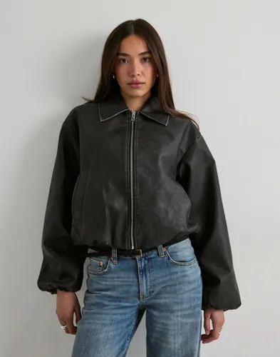 Pieces - Sort - Pcgiselle Wash Coated Bomber Jacket