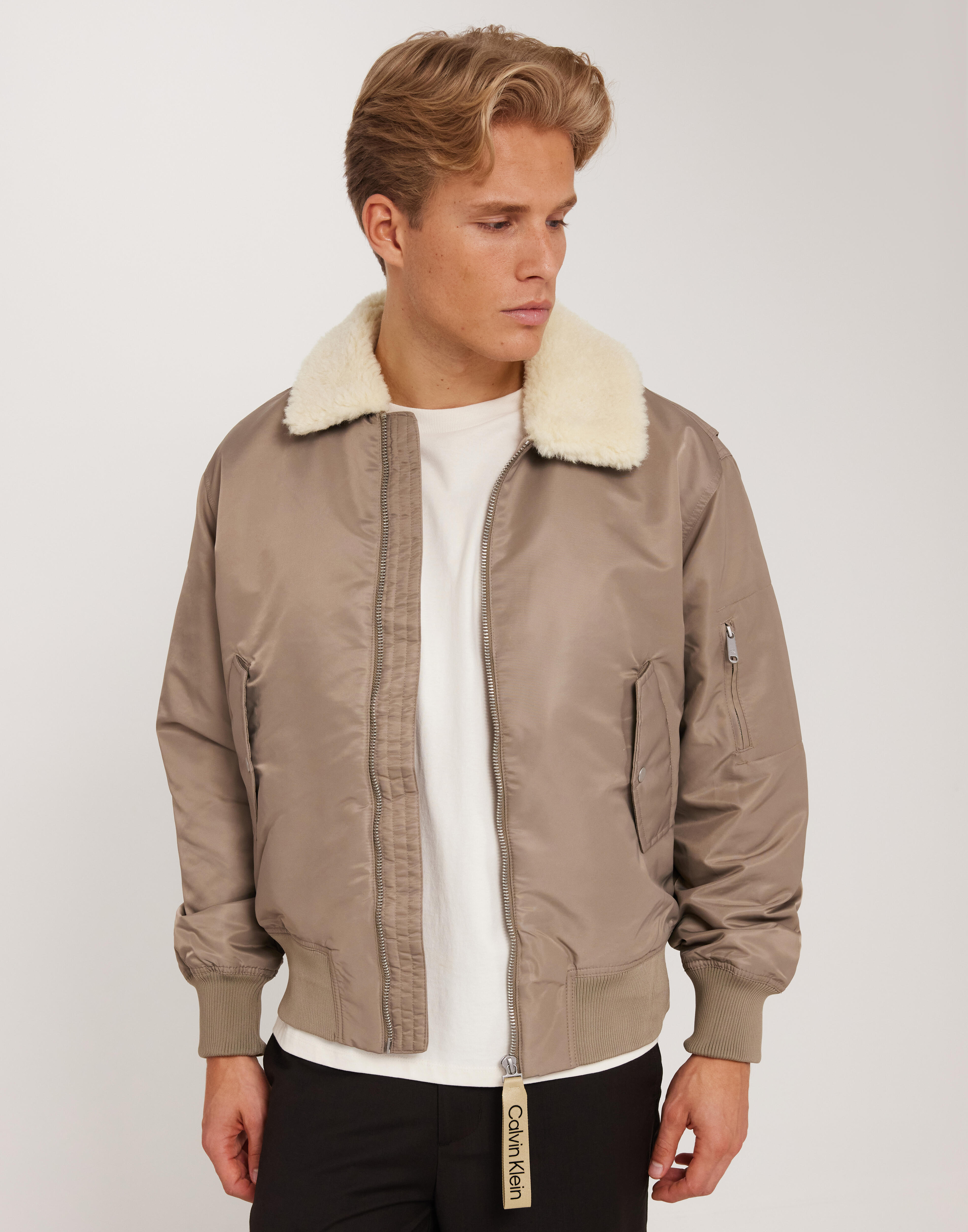 Buy Calvin Klein Jeans AVIATOR SHERPA JACKET Brindle NLYMAN