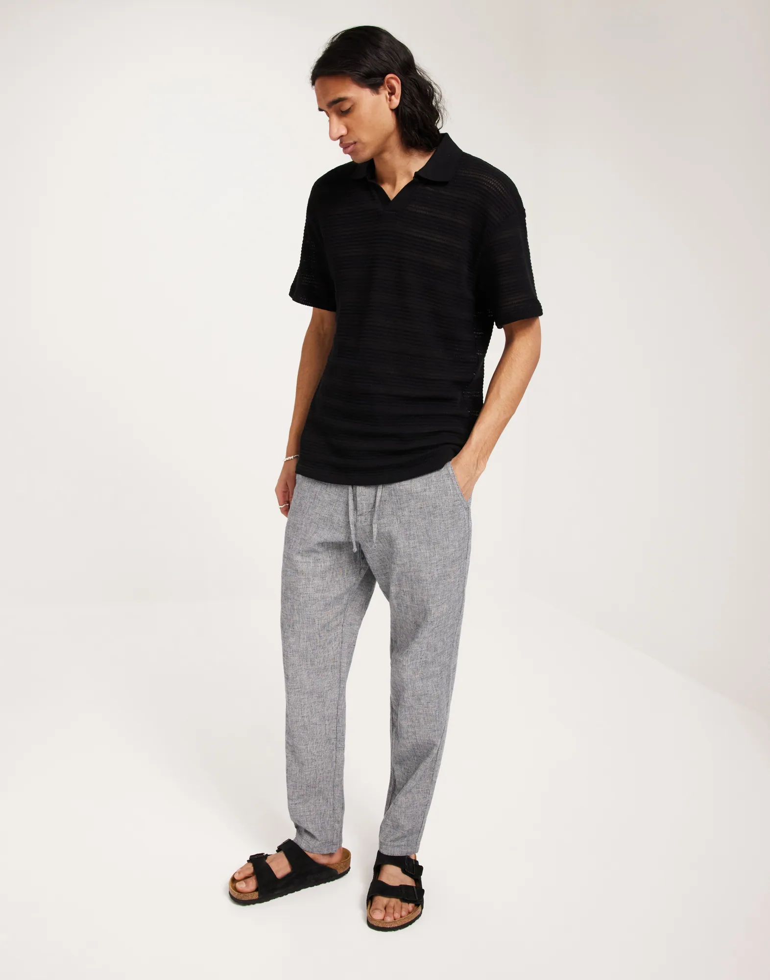 SLH172-SLIMTAPE BRODY LINEN PANT NO