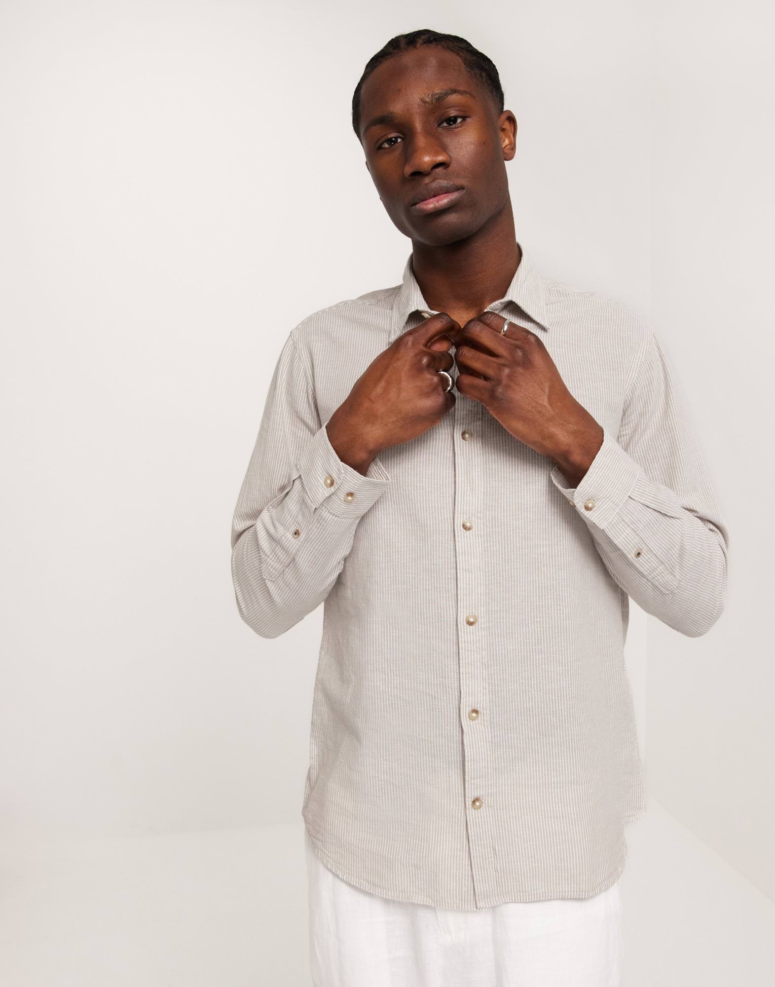 JJESUMMER LINEN BLEND SHIRT LS SN