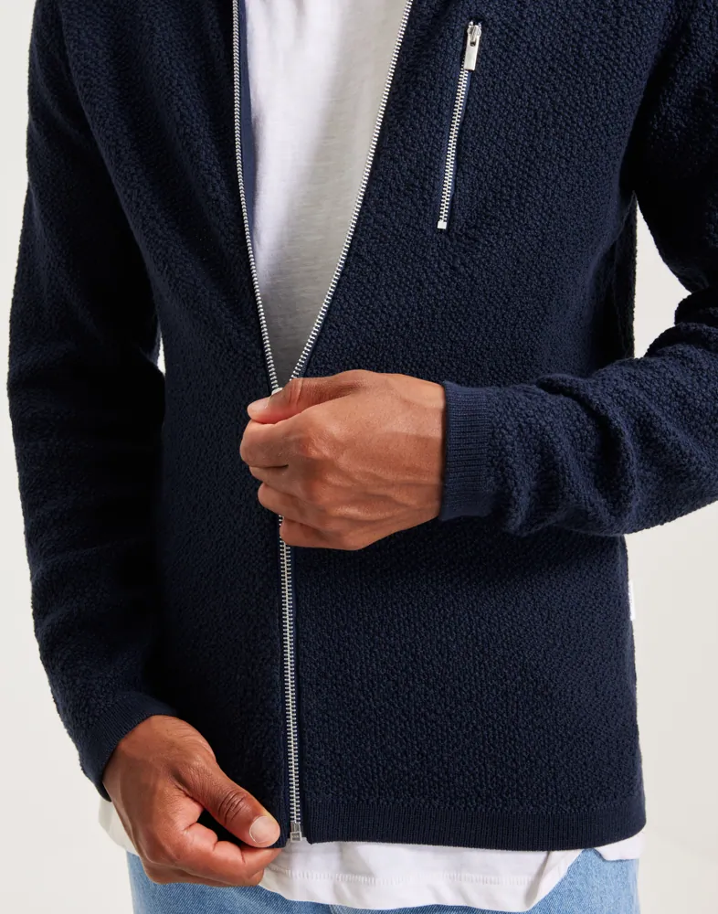 SLHJOSH LS KNIT ZIP CARDIGAN W