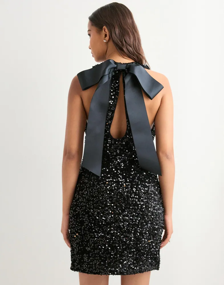 green emerald velvet dress Vero Moda Ria Sequin Ombre Strappy Dress, Silver main image 0