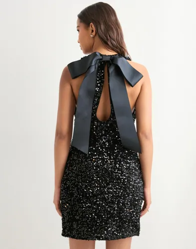 Vero Moda - Sort - Vmbella Sl O-Neck Short Sq Dress Jr