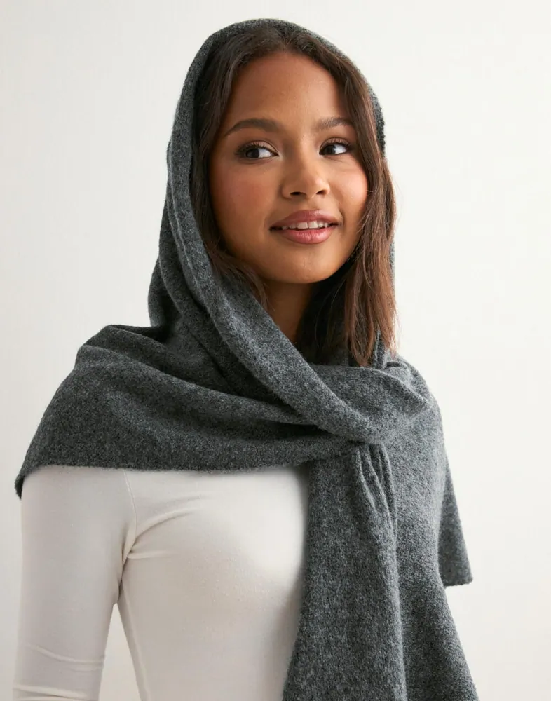 Buy Nelly Soft Knit Scarf Dark Grey