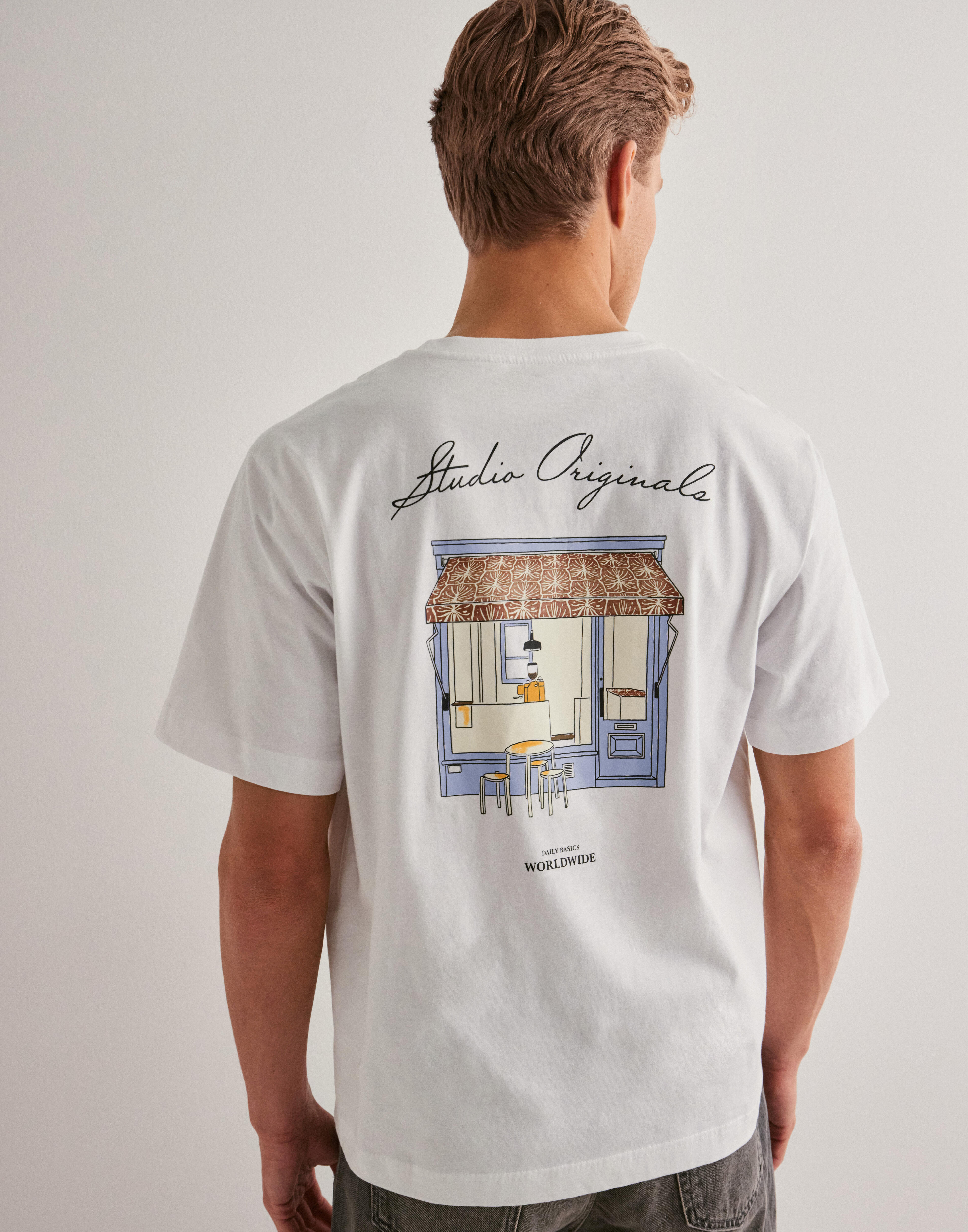 Buy Jack & Jones JORISLINGTON BACK TEE SS CREW NECK - Bright White