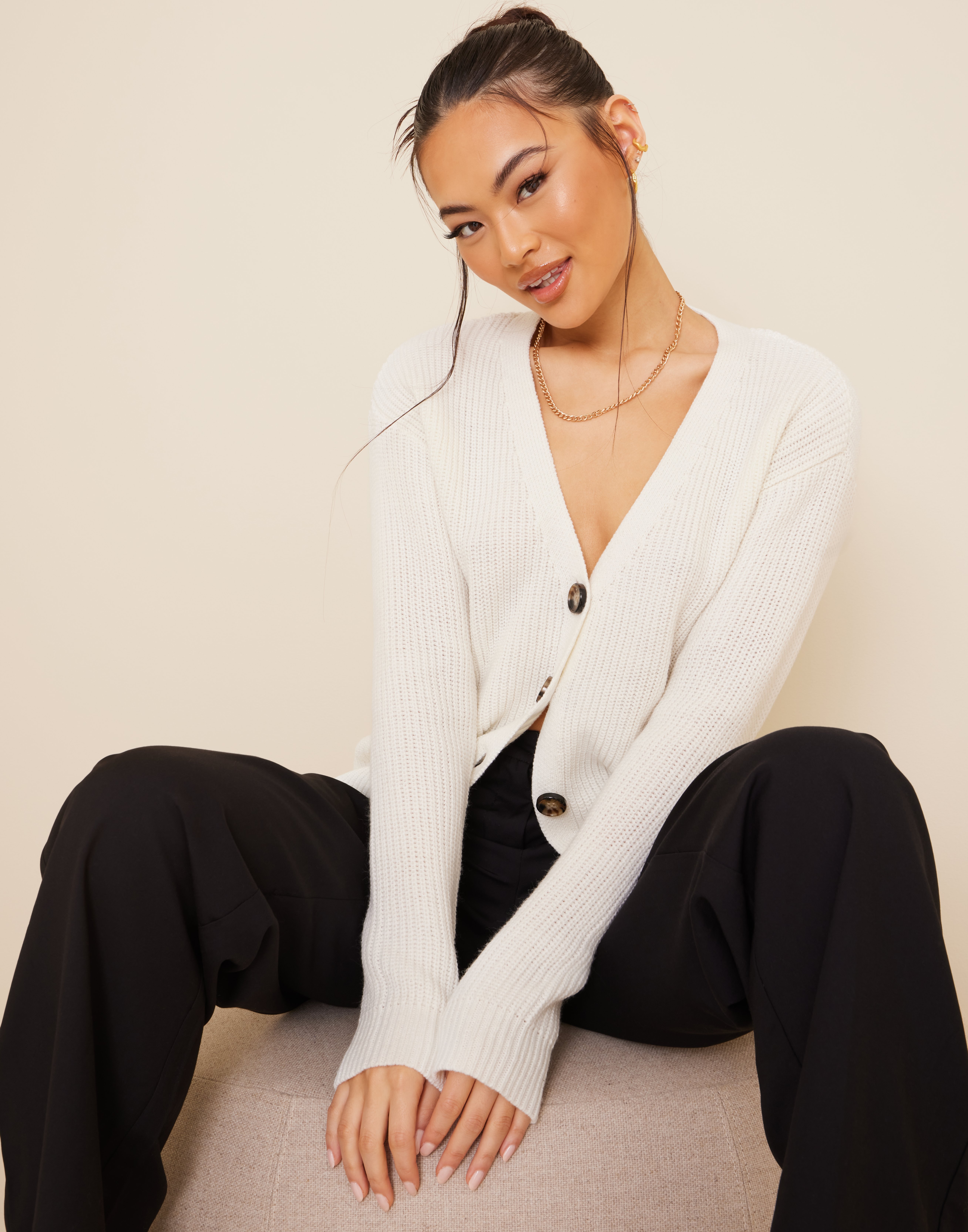 PIECES Damen Strickjacke - Lange Ärmel, Knit Cardigan, Noos Bc