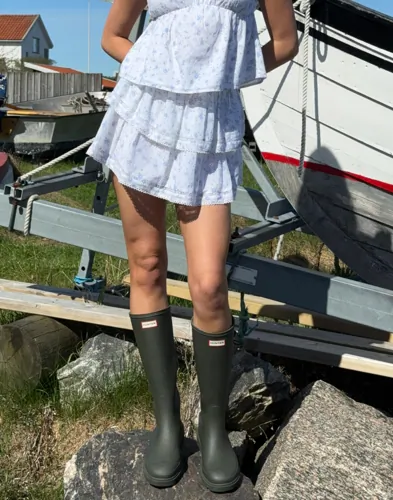 Nelly - Blå - Lace Detail Frill Skirt