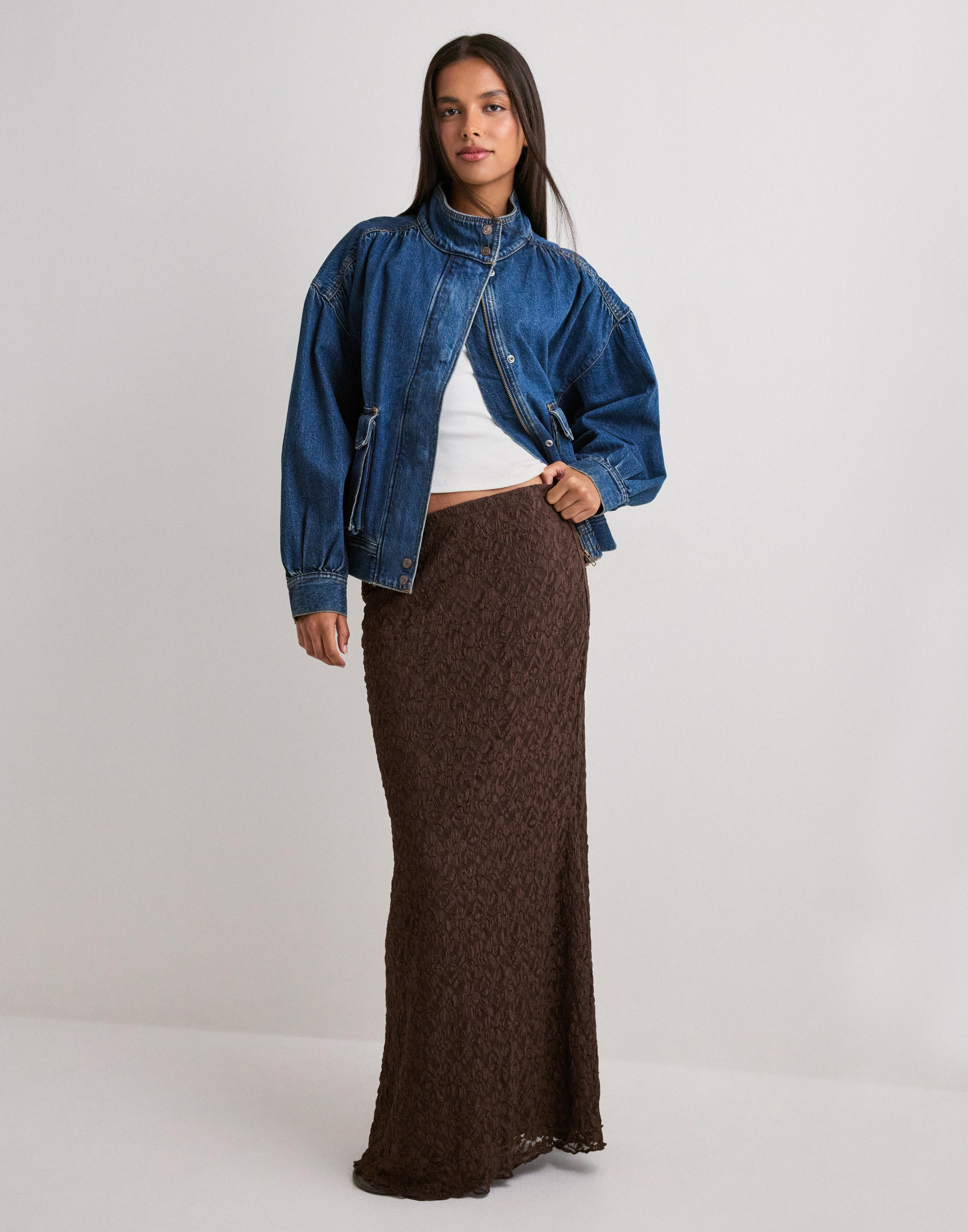 Buy Vero Moda VMTALULA HW LACE SKIRT JRS EXP - Chicory Coffee