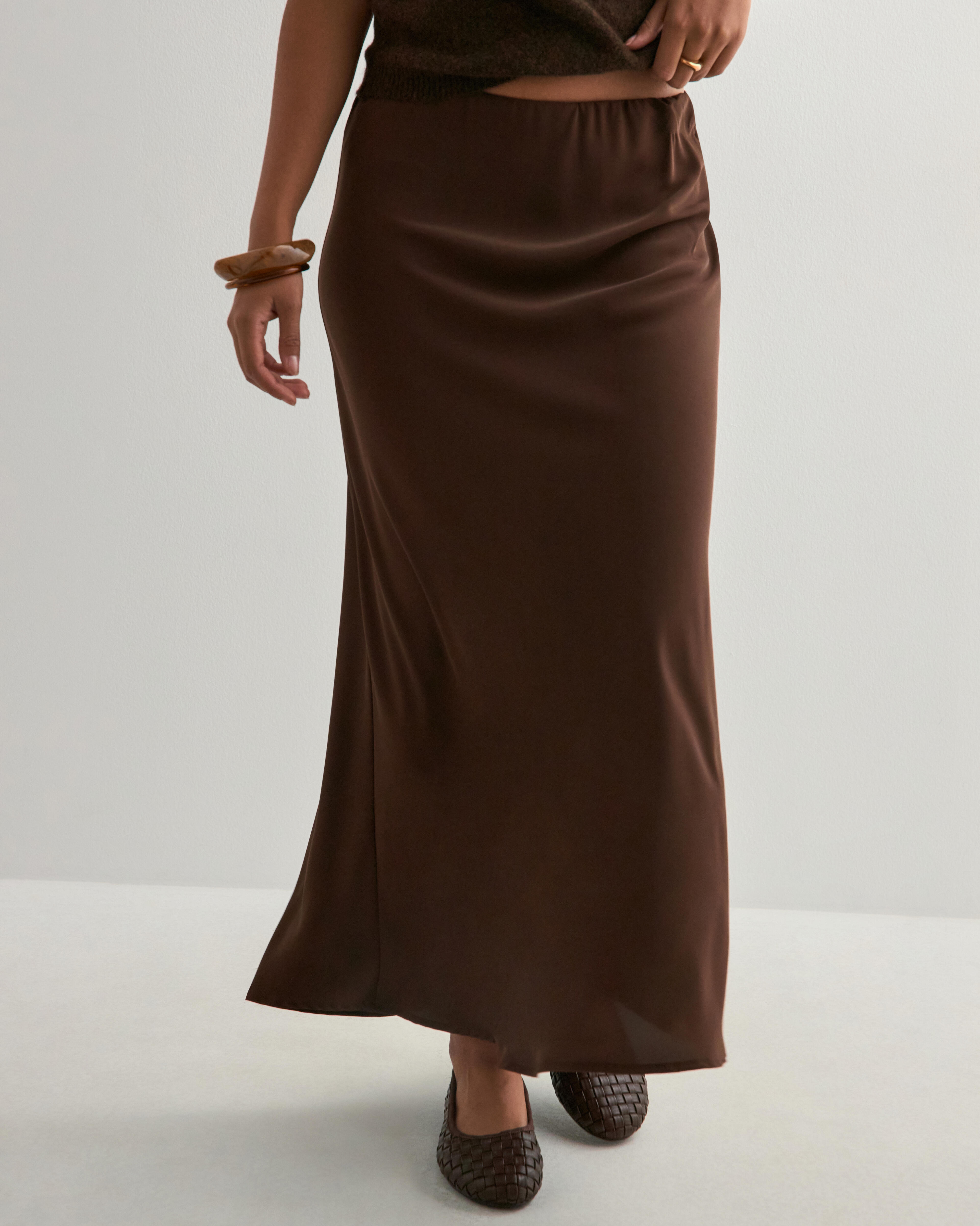 Buy Pieces PCFRANAN HW ANKLE SKIRT NOOS BC - Hot Fudge