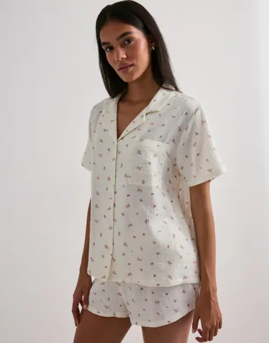 Hunkemöller Jacket Ss Muslin Flower pyjamas dam – bild 2
