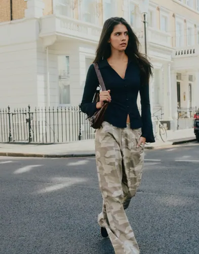 Nelly - Beige - Camo Cargo Pants