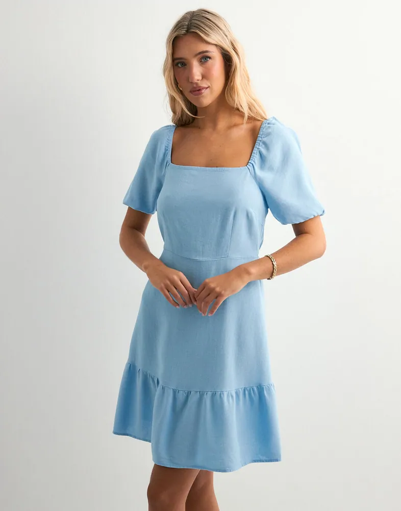Buy Vero Moda VMMYMILO S/S SHORT DRESS WVN GA - Airy Blue | Nelly.com