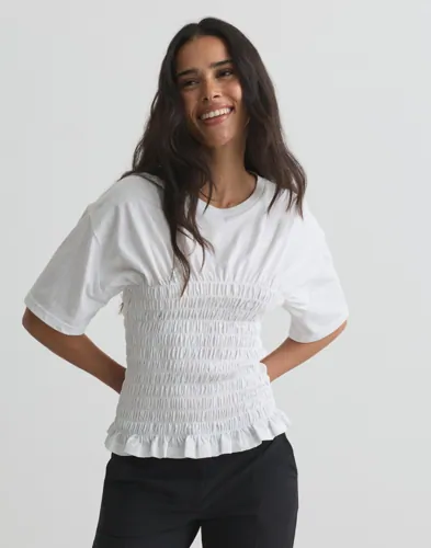 Nelly - Hvid - Smock Waist Tee