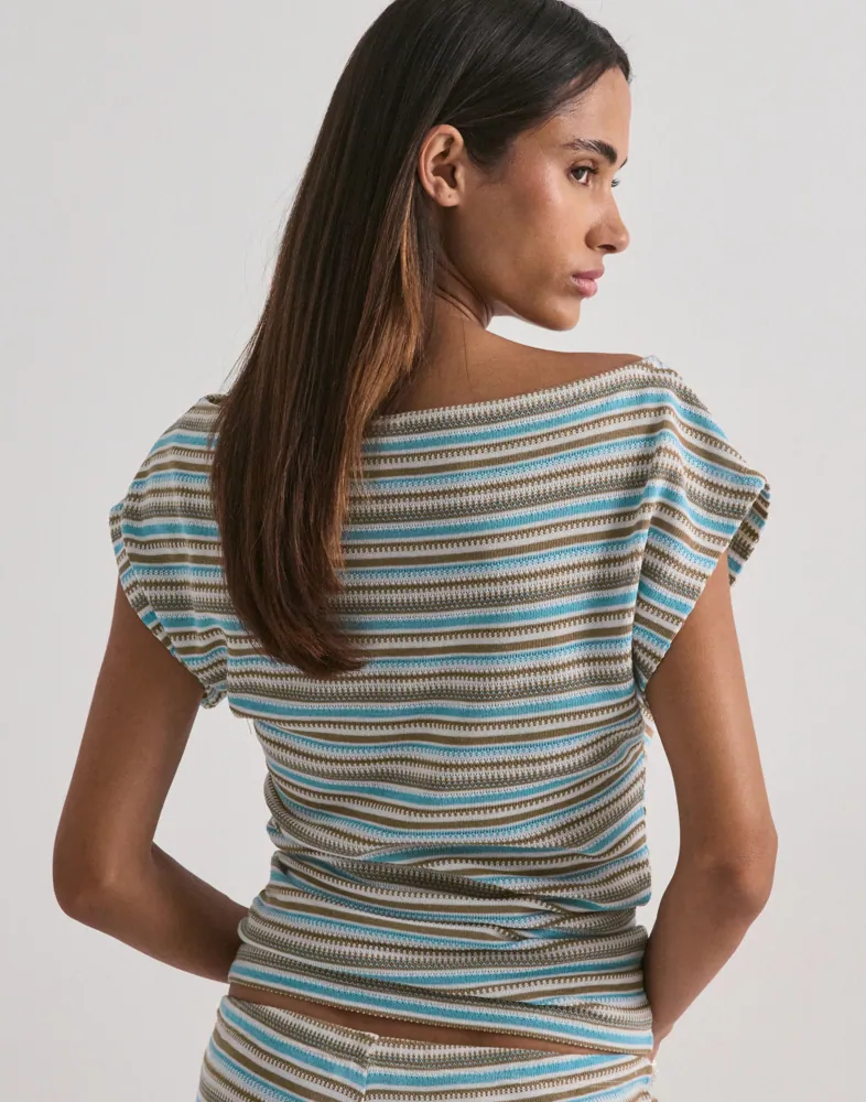 Nelly Chill Stripe Waist Focus Top toppar & linnen dam – bild 3
